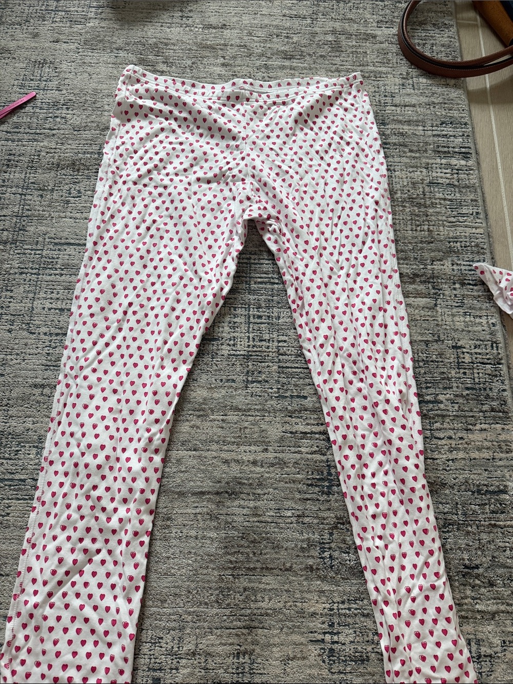 Roller Rabbit White Leggings with Pink Heart Print